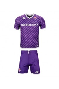 Fiorentina Jalkapallovaatteet Lasten Kotipeliasu 2023-24 Lyhythihainen (+ Lyhyet housut)